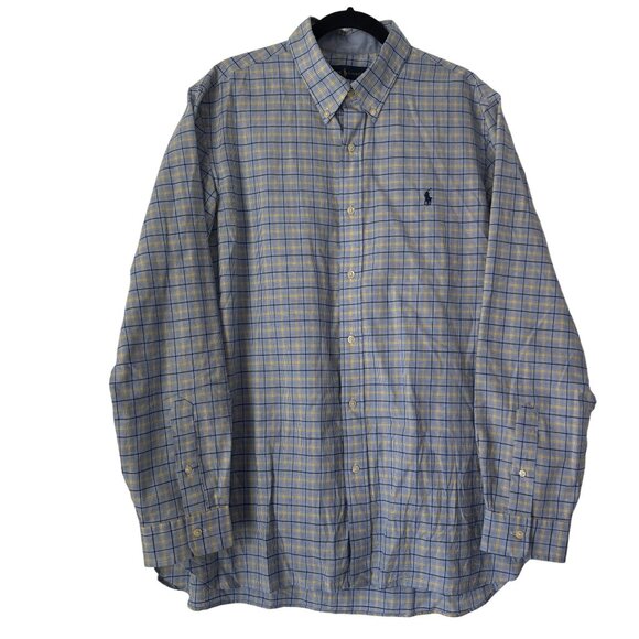 Ralph Lauren Other - Ralph Lauren Mens Blue/Yellow/White Plaid LS Dress Shirt, Size XL